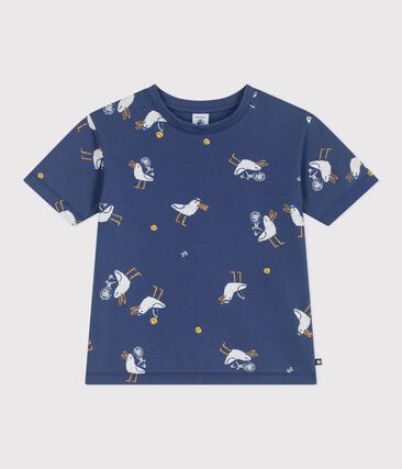 Tee-shirt enfant manches courtes en coton imprimé mouettes