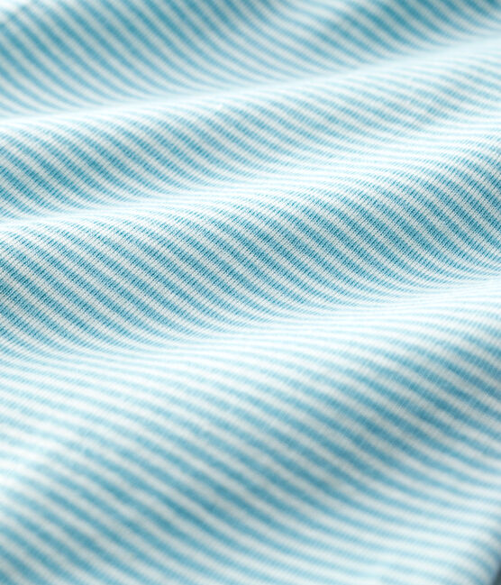 Pantalon doublé à rayures bleues bébé en coton biologique bleu TIKI/blanc MARSHMALLOW