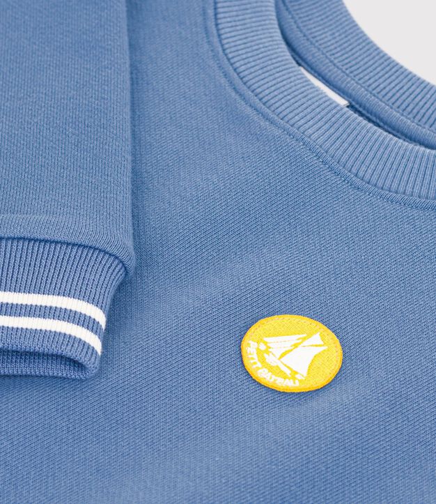 Sweatshirt enfant en coton uni bleu