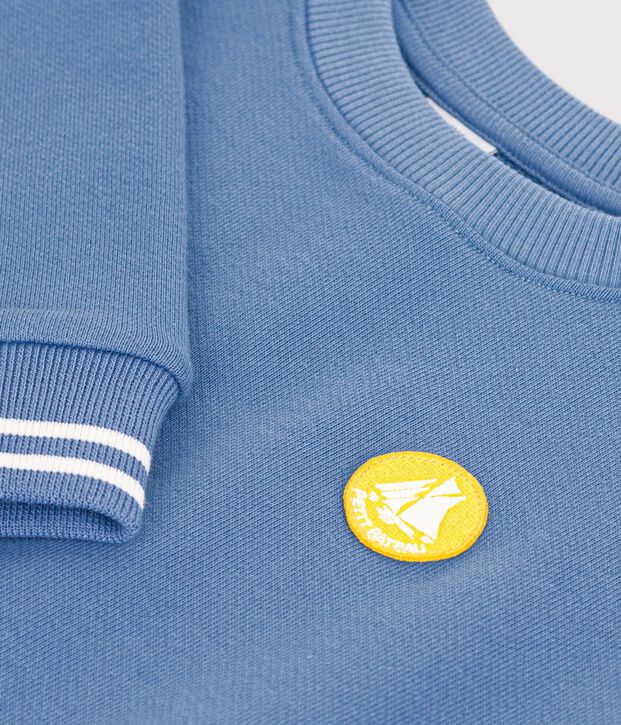 Sweatshirt enfant en coton uni bleu