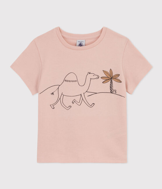 Tee-shirt imprimé en coton enfant fille rose SALINE