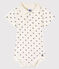 Body col polo imprimé bébé garçon blanc MARSHMALLOW/gris GRIS