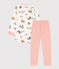 Chemise de nuit chien petite fille en molleton blanc MARSHMALLOW/blanc MULTICO