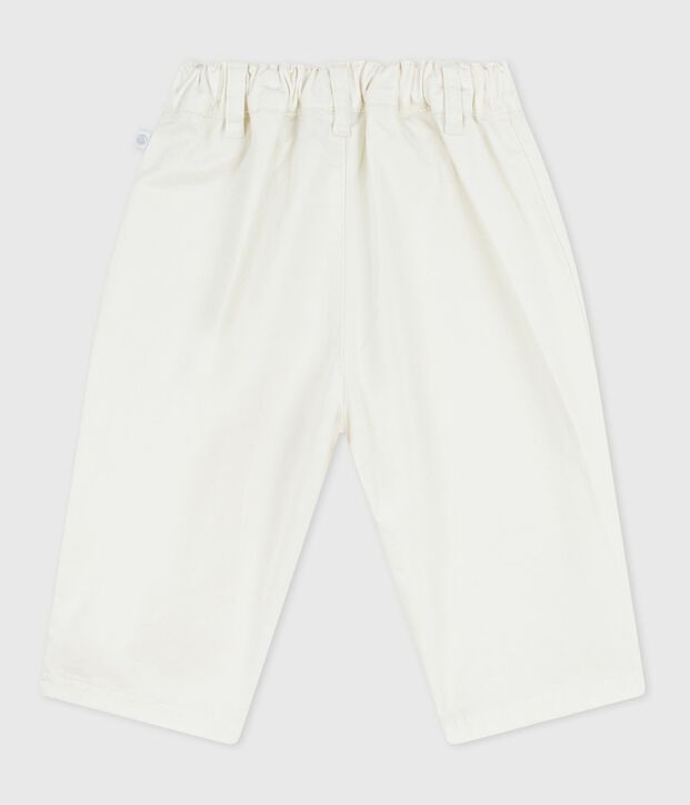 Pantalon b&eacute;b&eacute; en serge uni blanc