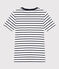 Tee-shirt L'ICONIQUE col rond en coton Femme blanc MARSHMALLOW/bleu SMOKING