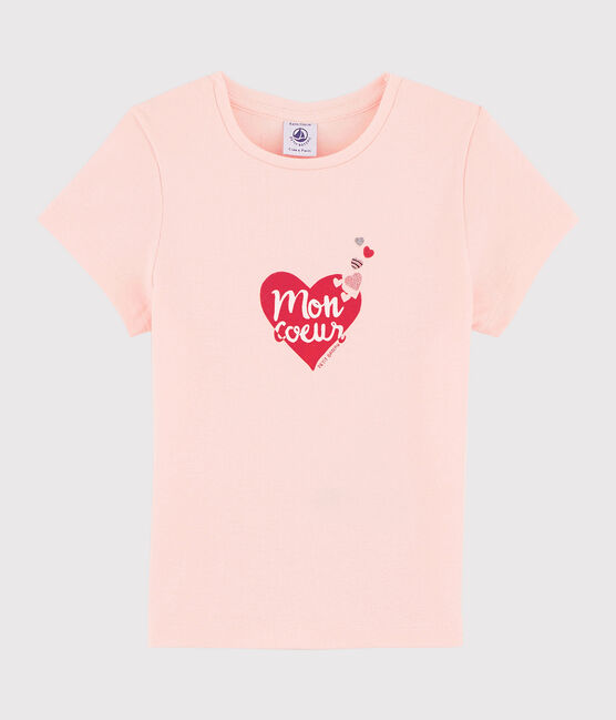 Tee shirt sérigraphié enfant fille rose MINOIS