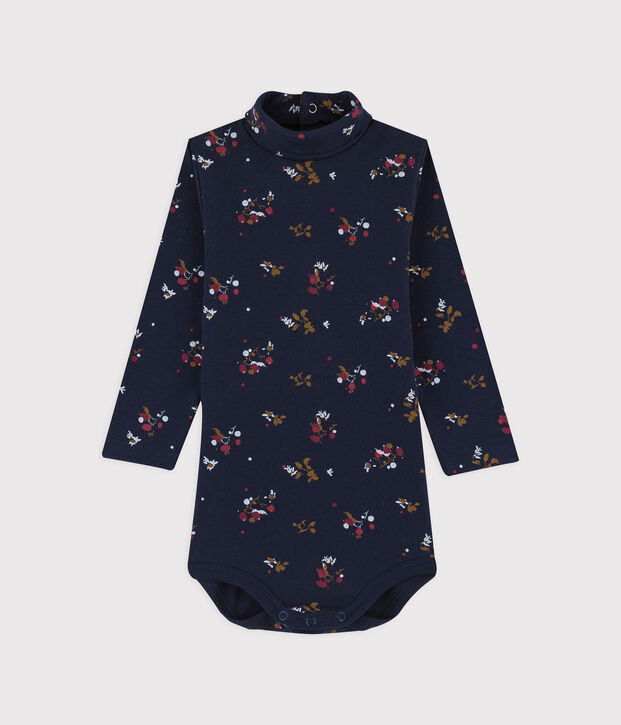 Body manches longues en coton b&eacute;b&eacute;. bleu/multicouleur