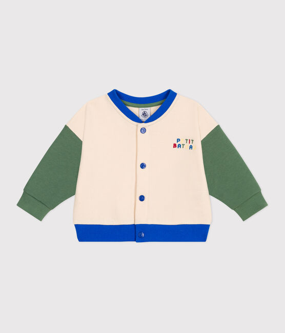 Veste teddy bébé en coton colorblock AVALANCHE/ PALMERAIE