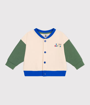 Veste teddy bébé en coton colorblock