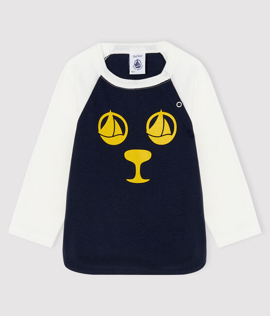 Tee-shirt bébé garçon bleu SMOKING/blanc MARSHMALLOW