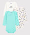 Lot de 3 bodies manches longues panthères bébé en coton biologique variante 1