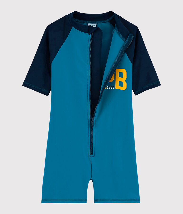 Combinaison anti-uv recycl&eacute;e enfant gar&ccedil;on bleu