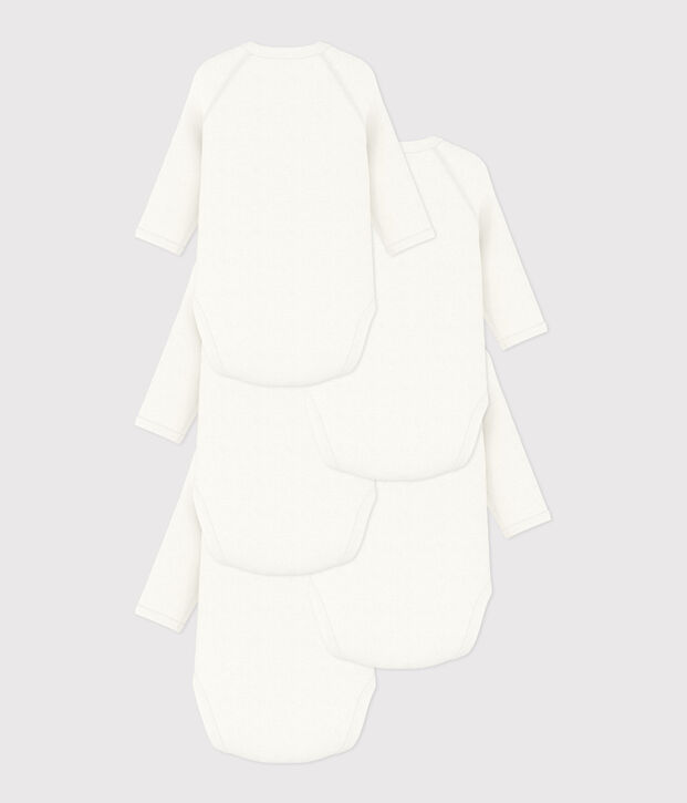 Lot de 5 bodies crois&eacute;s manches longues en coton multicouleur