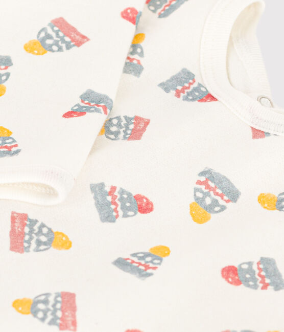 Pyjama bébé bonnets en molleton blanc MARSHMALLOW/blanc MULTICO