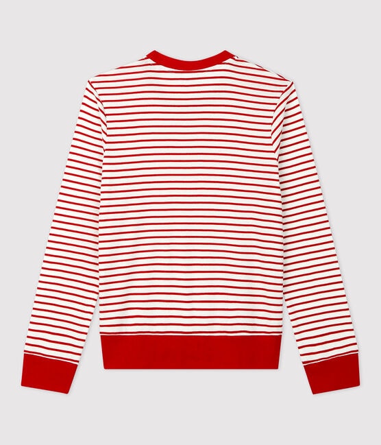 T-shirt marinière en coton Femme blanc MARSHMALLOW/rouge TERKUIT