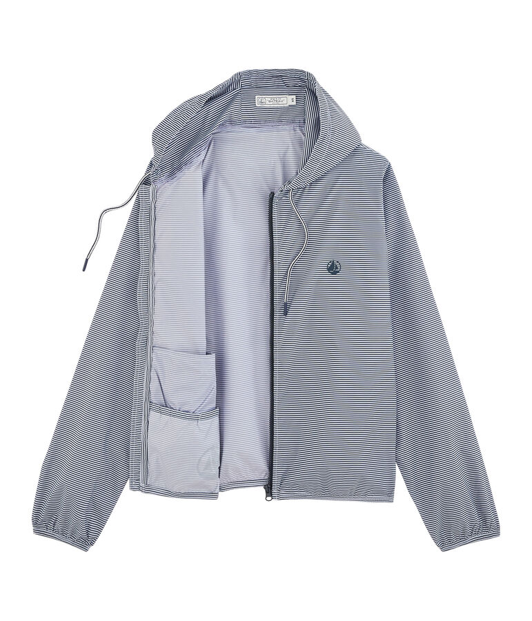 Coupe-vent court mixte bleu/blanc