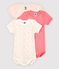 Lot de 3 bodies manches courtes rose bébé fille en coton biologique variante 1