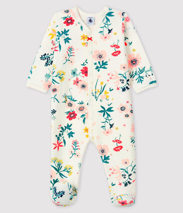 PETIT BATEAU - Dors-bien à imprimé fleuri bébé fille en velours