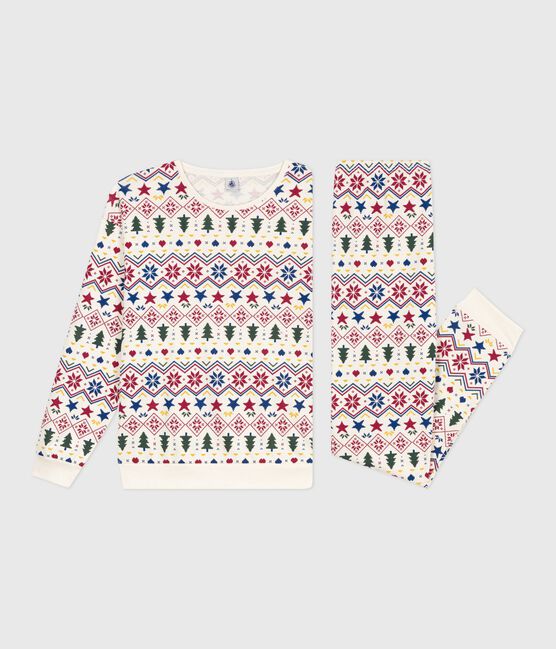 Pyjama femme en coton imprimé Noël MILK/ MULTICO