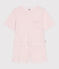 Pyjama short femme en coton manches courtes rose clair