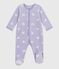 Pyjama bébé en velours imprimé cœurs blanc SQUAW/ MARSHMALLOW