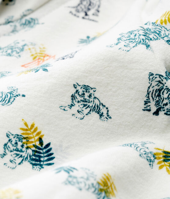 Sweatshirt à capuche zippé bébé garçon imprimé blanc MARSHMALLOW/blanc MULTICO