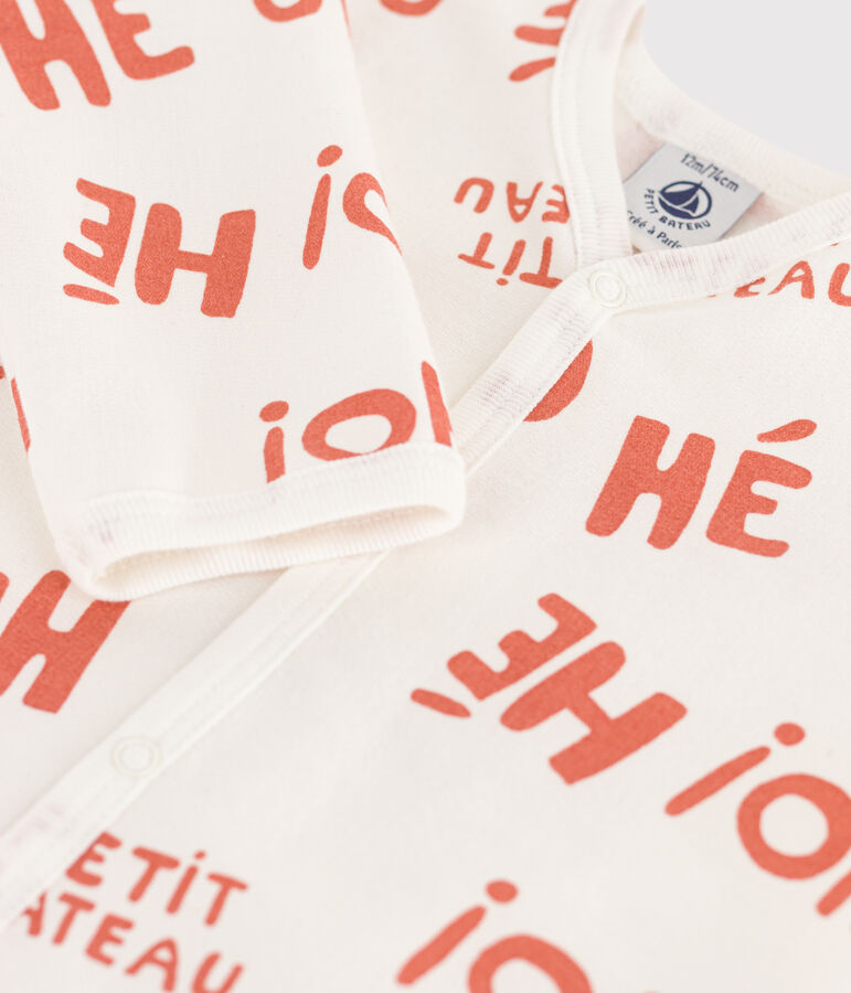 Dors-bien b&eacute;b&eacute; en molleton blanc MARSHMALLOW/ BRANDY