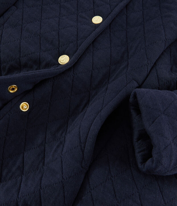 Manteau en tubique enfant fille bleu marine