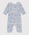 Pyjama bébé en coton sans pieds avec col Paris blanc ECUME/blanc MULTICO