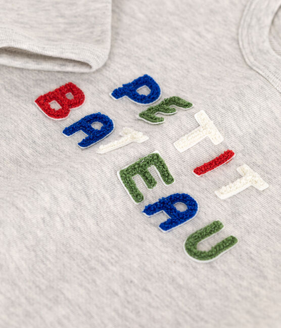 Sweat bébé en coton, uni gris BELUGA CHINE