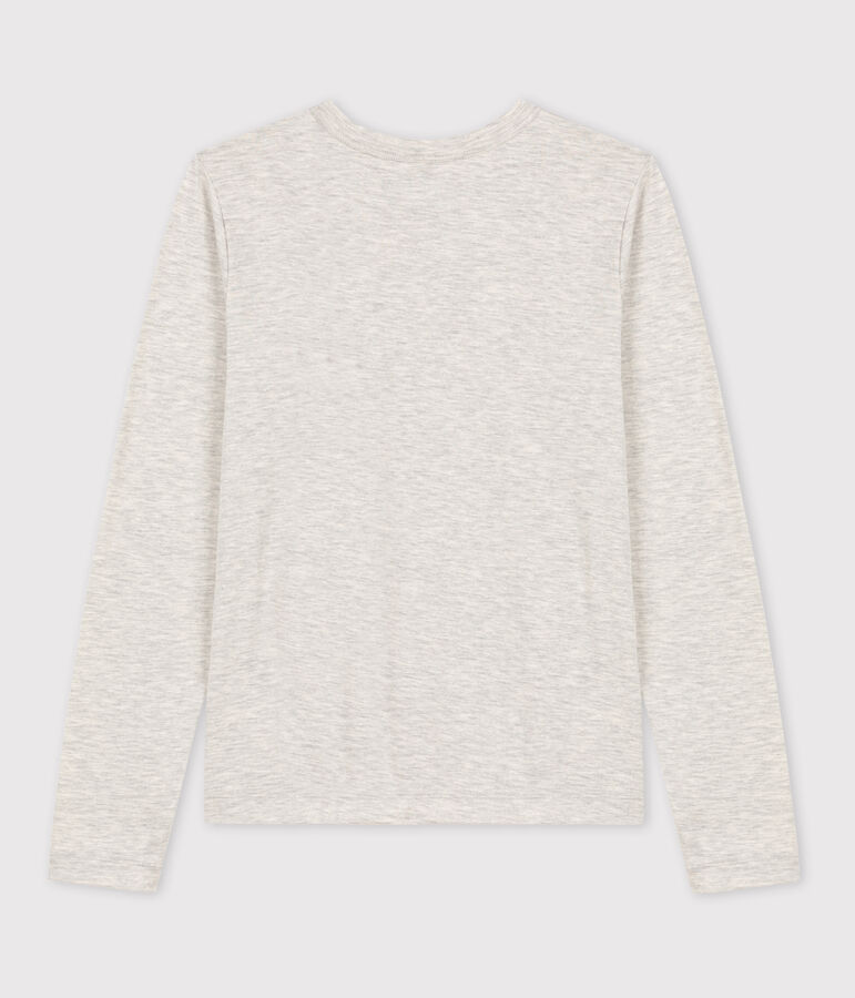 Tee-shirt L'ICONIQUE chaud col rond en coton Femme gris