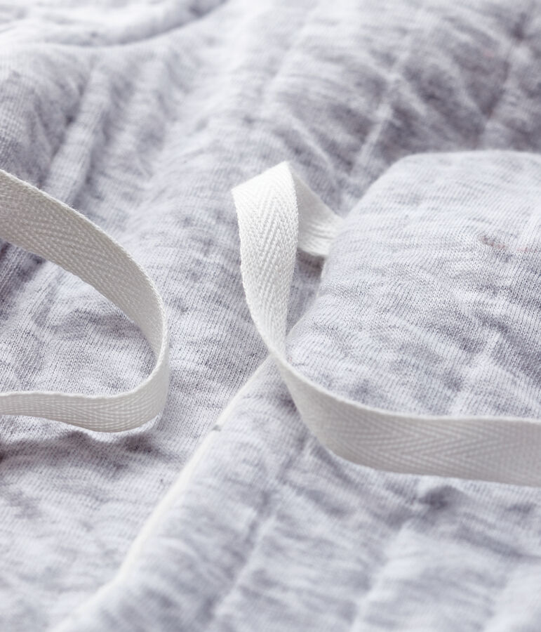 Veste &agrave; capuche grise b&eacute;b&eacute; en tubique matelass&eacute; en coton biologique gris