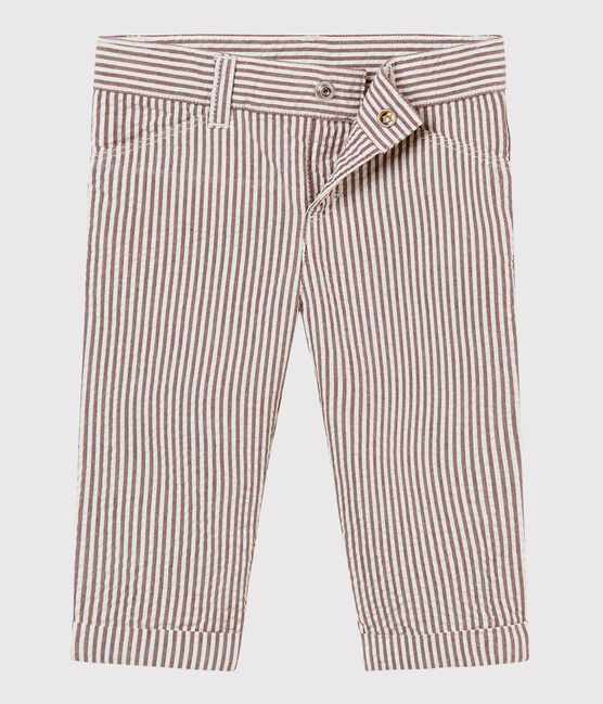 Pantalon bébé garçon rayé rouge VINO/blanc MARSHMALLOW