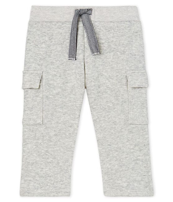Pantalon bébé garçon en maille velours gris BELUGA CHINE