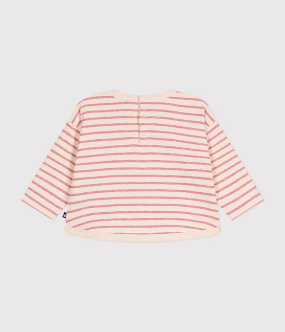 Tee-shirt manches longues en tubique bébé rose AVALANCHE/ ROSELINE
