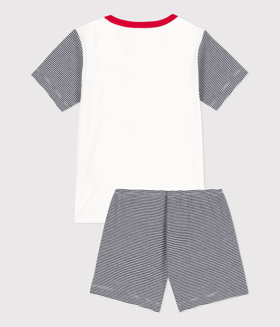 Pyjacourt Petit Bateau en coton enfant bleu SMOKING/blanc MARSHMALLOW