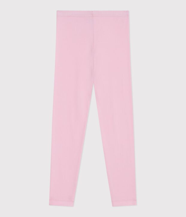 Legging enfant en coton uni rose clair