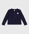Cardigan enfant en coton uni bleu SMOKING