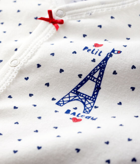 Dors-bien Paris bébé fille en côte blanc MARSHMALLOW/bleu MEDIEVAL