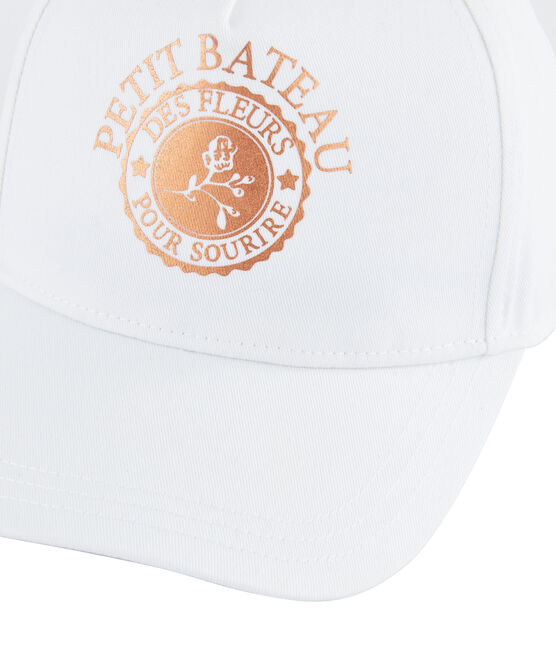Casquette en twill enfant fille blanc MARSHMALLOW