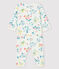 Dors-bien sans pieds fleuri bébé fille en tubique blanc MARSHMALLOW/blanc MULTICO