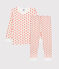 Pyjama imprimé graphique en molleton enfant blanc MARSHMALLOW/ SPICY