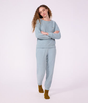 Pyjama femme en coton éponge uni