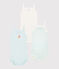 Lot de 3 bodies à bretelles bleu vichy bébé fille variante 1