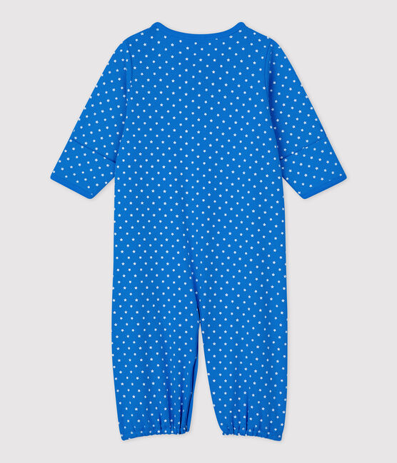 Combinaison bébé en coton biologique bleu BRASIER/gris MARSHMALLOW
