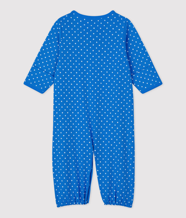 Combinaison b&eacute;b&eacute; en coton biologique bleu/blanc