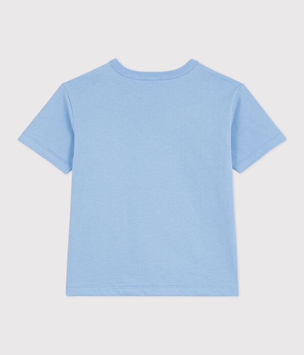 Tee-shirt enfant manches courtes en coton bleu