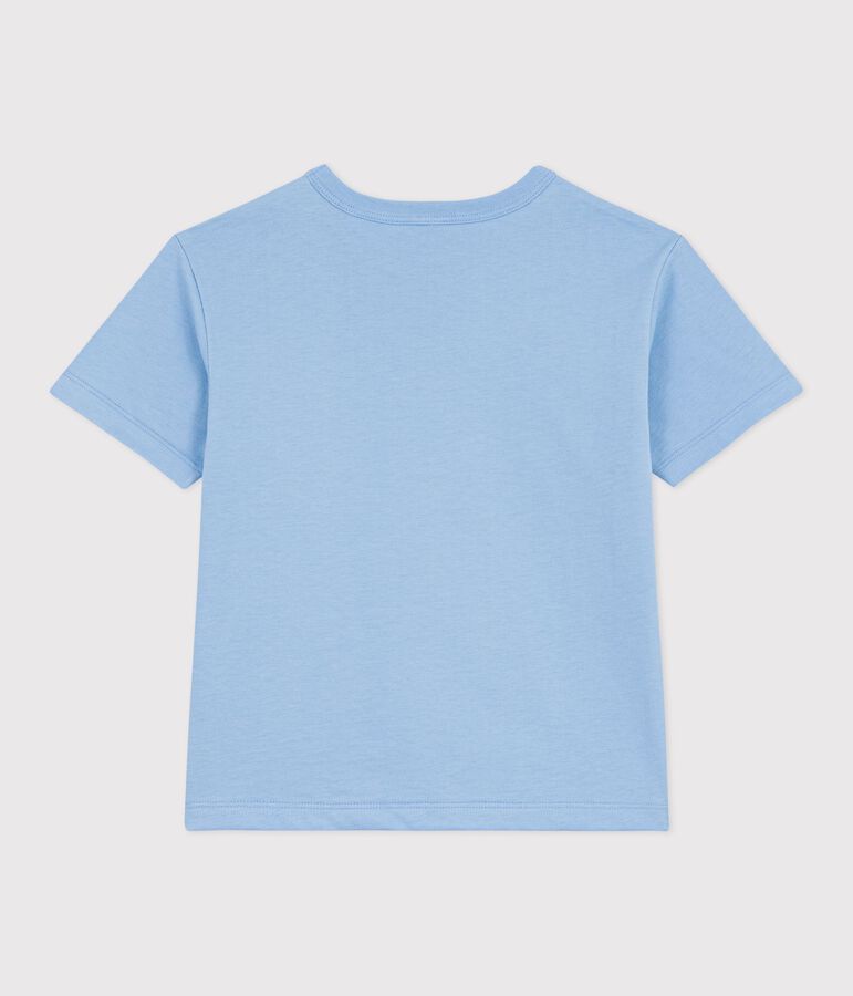 Tee-shirt enfant manches courtes en coton bleu FLO