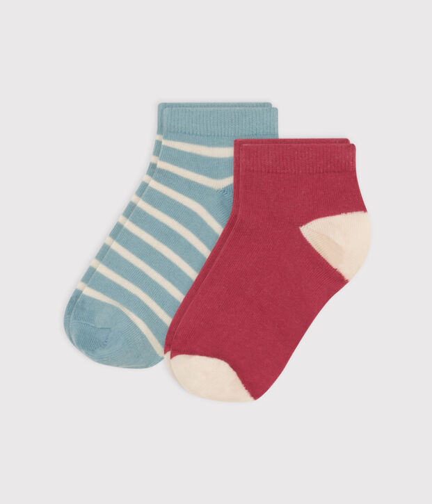 Lot de 2 paires de chaussettes rayures en jersey de coton enfants multicouleur