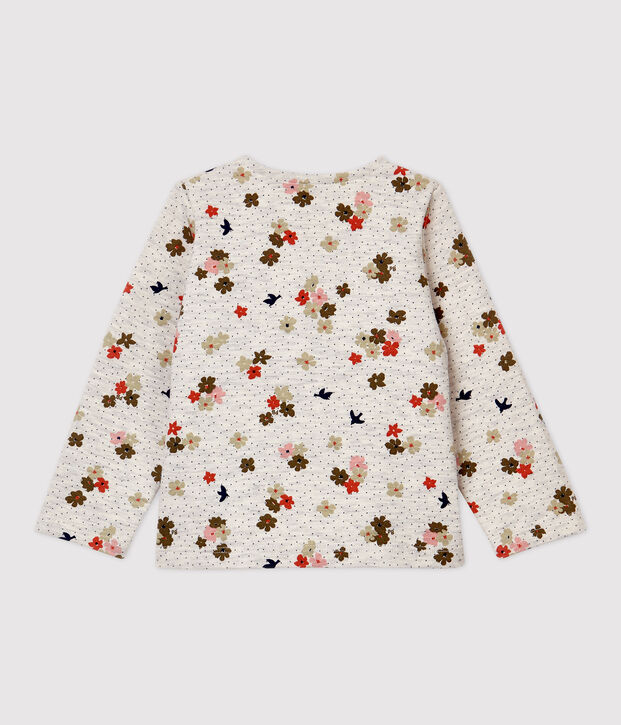 Cardigan en coton b&eacute;b&eacute;. beige/multicouleur